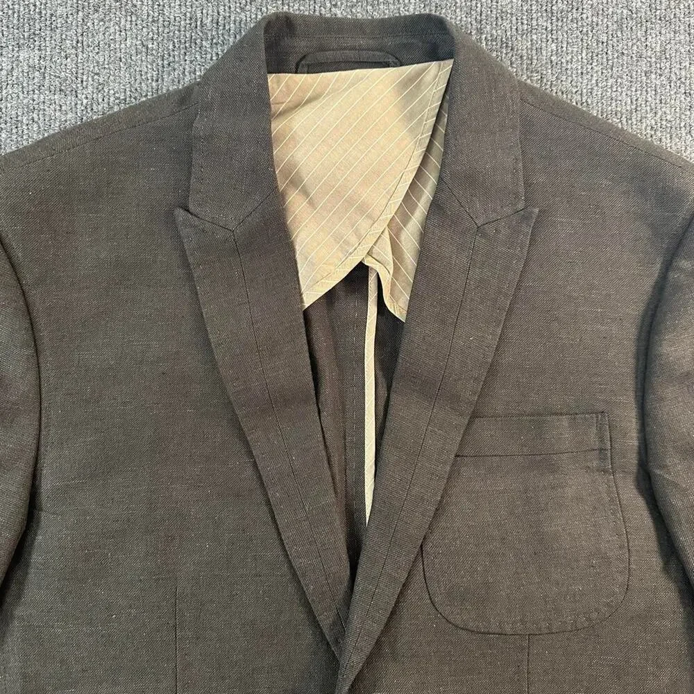 Joseph Abboud Men’s Linen Blend Sports Coat Peak Lapel Deconstructed Blazer